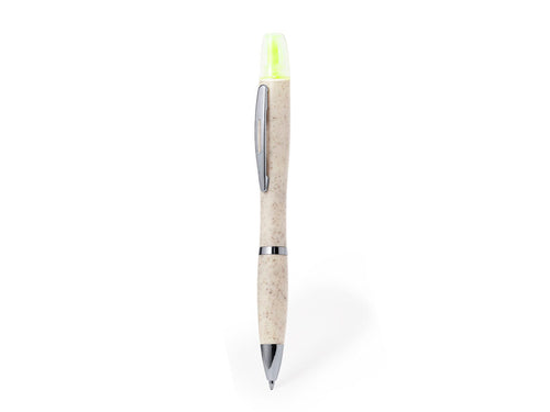 Stylo bille pratique en canne à blé et ABS avec marqueur inclus - Kinun Personnalise