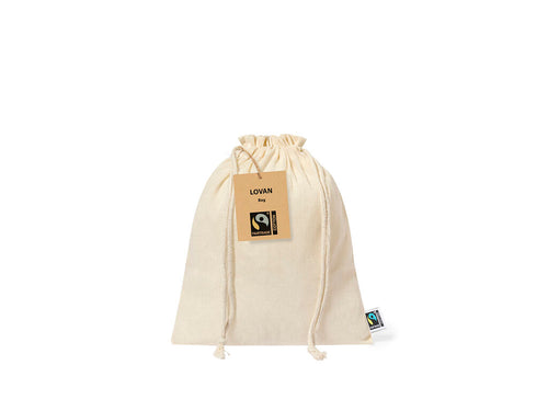 Sac en ligne nature, fabriqué en coton de 105g/m2 de couleur naturelle - Lovan Fairtrade Personnalise