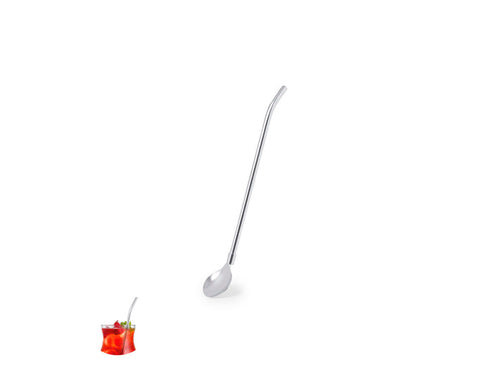 Agitateur pratique avec paille en acier inox - Noro Personnalise