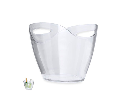 Élégant seau à glacons transparent de 8 l de capacité fabriqué en PS résistant - Aretha Personnalise