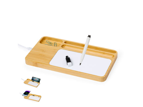 Chargeur organisateur sans fil 15W de ligne nature - Lautrec Personnalise