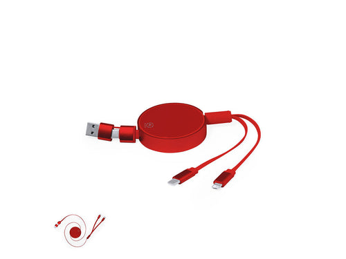 Câble chargeur extensible en aluminium recyclé de finition métallisé - Freud Personnalise