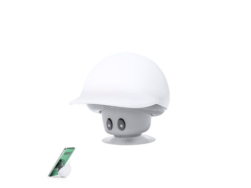 Haut-parleur au design champignon original avec casquette et fonction support pour mobile - Heston Personnalise