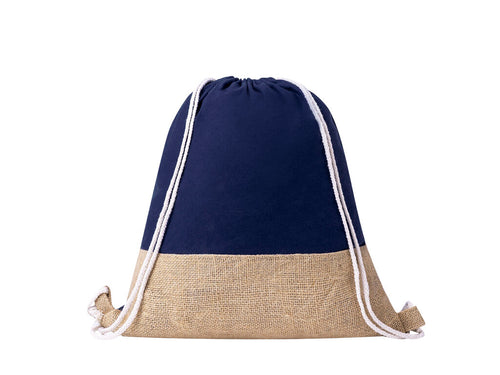 Sac à cordes en matériau coton de 120 g/m2 en combinaison avec jute - Zyndrax Personnalise