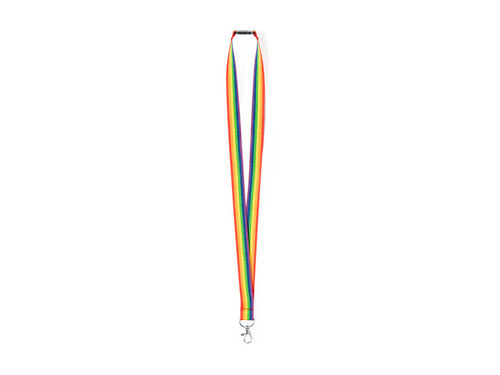 Lanyard Rainbow multicolore, faite de polyester doux - Mapik Personnalise