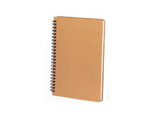 Carnet à double anneaux métalliques et couvertures en carton souple, avec des feuilles en extraits de pierre - Kenta Personnalise