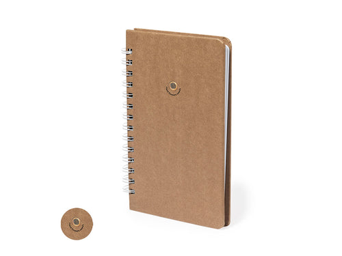 Cahier de graines, avec anneaux et couvercles rigides, fabriqué en carton recyclé résistant - Astrida Personnalise
