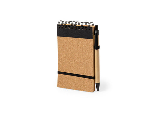 Carnet et stylo à bille en liège et carton recyclé - Teyaki Personnalise