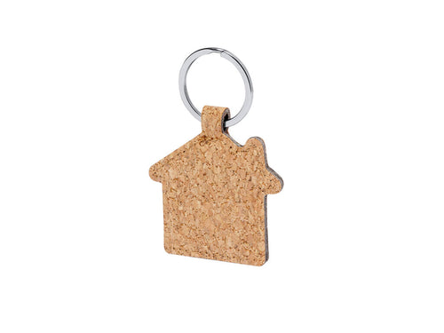 Porte-clés en forme de maison en liège naturel - Amuni Personnalise