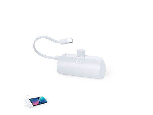 Batterie auxiliaire externe de 5 000 mAh de capacité fabriquée en ABS résistant - Laford Personnalise