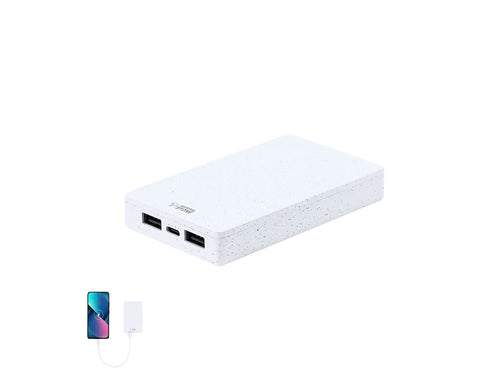 Batterie auxiliaire externe de 5000 mAh, fabriquée avec des extraits de pierre naturelle en combinaison avec résistant ABS - Noiman Personnalise
