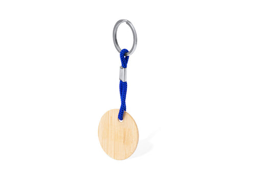 Porte-clés rond pratique, fabriqué en bambou, avec cordon de serrage - Cirbam Personnalise