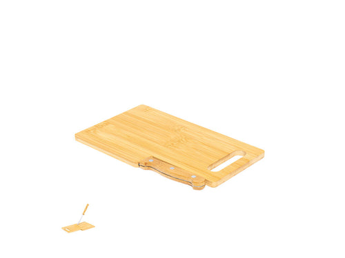 Table de cuisine en bambou, accompagnée d’un couteau à scie - Seslat Personnalise