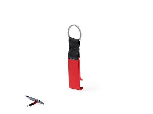 Porte-clés en aluminium recyclé, spécialement conçu pour smartphone et tablette - Fique Personnalise