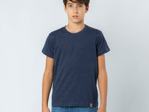 T-shirt pour enfant fabriqué en matériau 60% coton recyclé en combinaison avec RPET, tissu Single Jersey de 150g/m2 - Bandul Personnalise