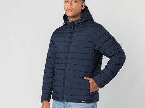 Veste unisexe en matière chaude et douce 100% RPET, avec capuche réglable par des bandes élastiques - Likpan Personnalise