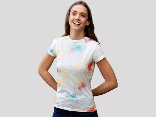 T-shirt pour femme en 100% polyester respirant 160g/m2 avec texture coton - Hearvin Personnalise