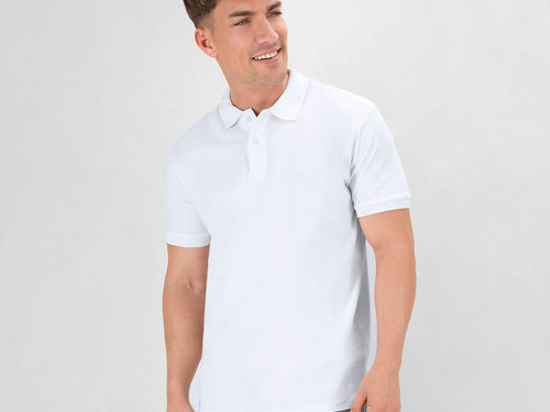 Polo en piqué pour adulte de couleur blanche - Koupan Personnalise