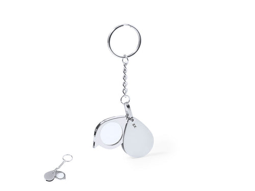 Pratique porte-clés loupe pliable, grossissant 8x et fabriqué en métal résistant - Kitins 8X Personnalise