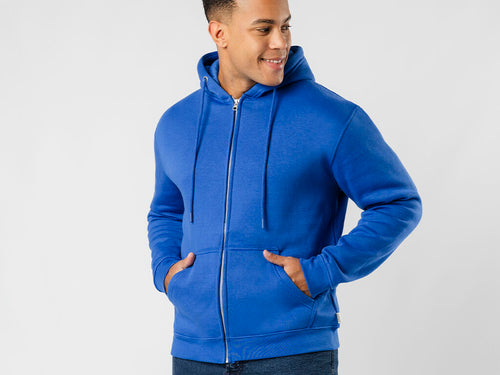 Sweat à capuche zippé unisexe en coton biologique et polyester recyclé, en molleton doux de 280 g/m² - Walder Personnalise