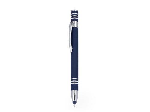 Stylo-bille avec mécanisme à bouton-poussoir et stylet, en aluminium - Harkin Personnalise