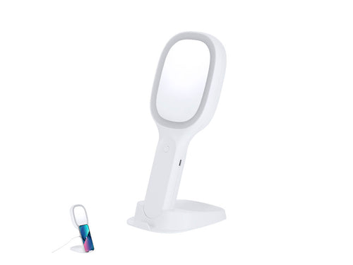 Miroir multifonction avec des fonctions polyvalentes : - Un miroir 1x d'un côté et un miroir grossissant 5x de l'autre côté - Marchox Personnalise