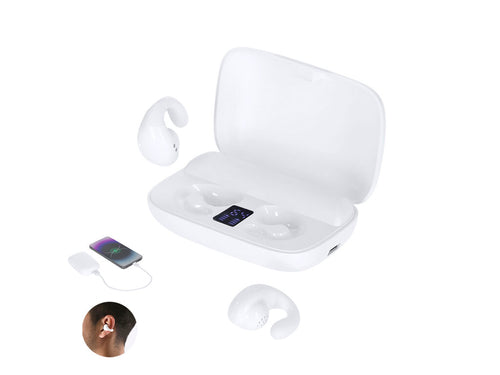 Les écouteurs à oreille ouverte avec Power Bank sont conçus pour offrir un ajustement parfait et confortable, grâce au clip pratique en silicone doux - Haxel Personnalise