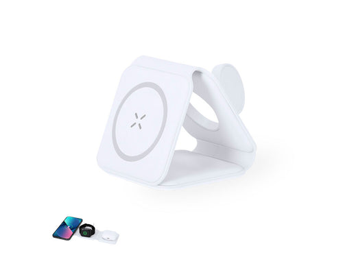 Chargeur sans fil magnétique complet 15W, conçu pour la charge simultanée de smartphone, écouteurs et smartwatch - Tardim Personnalise