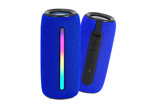 Haut-parleur stéréo Bluetooth® avec une sortie de 2x5W et des lumières LED multicolores avec 5 modes d'éclairage e fonction radio FM - Hochok Personnalise