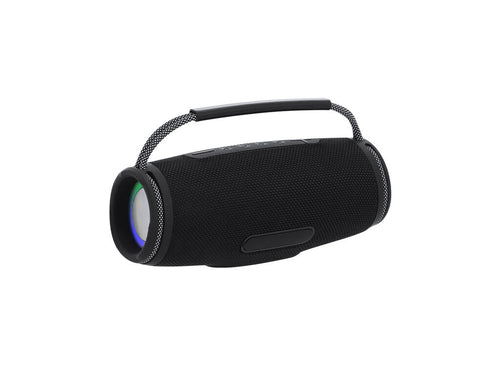 Haut-parleur stéréo Bluetooth® 2x5W avec lumière multicolore, fabriqué en tissu premium résistant - Digby Personnalise