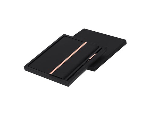 Ensemble bloc-notes et stylo fabriqués en PU recyclé et aluminium recyclé - Kassex Personnalise