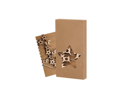 Guirlande illuminée en bois naturel - Plentox Personnalise