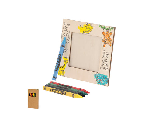 Cadre photo fabriqué en bois naturel avec design d'animaux - Kunku Personnalise