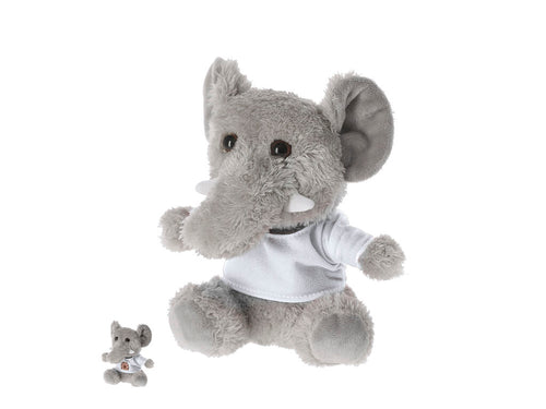 Douce peluche éléphant avec T-shirt personnalisable, idéal pour la sublimation - Brekalo Personnalise