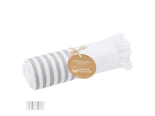 Pareo-serviette doux de 300 g/m², confectionné dans une combinaison de coton recyclé et polyester recyclé SEAQUAL - Tirling Personnalise