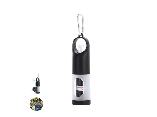 Distributeur de sacs pour animaux de compagnie avec un boîtier résistant en ABS et un compartiment rechargeable pour gel hydroalcoolique -inclut du gel- - Kesler Personnalise