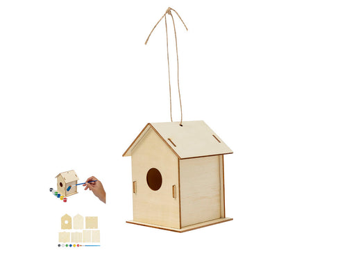 Maisonnette suspendue pour oiseaux fabriquée en bois naturel - Spydel Personnalise