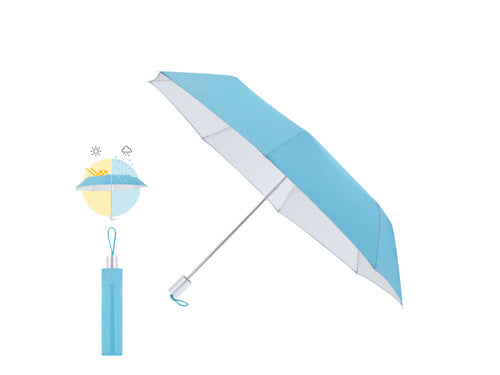 Parapluie pliable de 96 cm de diamètre, idéal pour vous protéger de la pluie et des rayons solaires grâce à son tissu en polyester 190T avec protection solaire UPF50+ - Winsler Personnalise