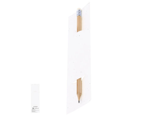 Pratique crayon cylindrique présenté dans un étui en papier avec graines, fabriqué en bois naturel doux avec gomme - Meron Personnalise