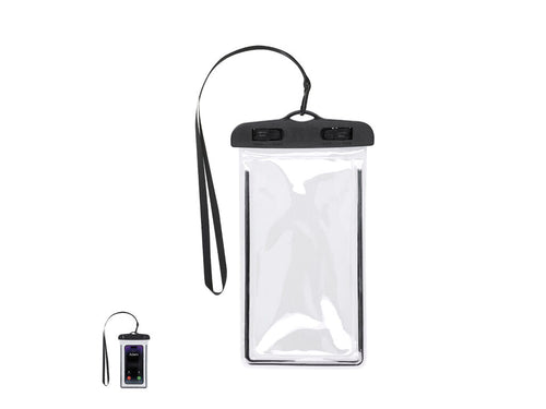 Trousse imperméable fabriquée en PVC, conçue avec une fonction tactile pour faciliter l'utilisation des appareils - Logan Personnalise