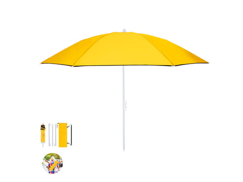 Parasol de plage pliable à 8 panneaux dont le design compact en quatre sections facilite le montage - Misarya Personnalise
