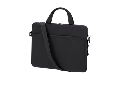 Housse pour ordinateur portable fabriquée en softshell, avec un compartiment principal rembourré pour des appareils allant jusqu'à 14 pouces - Gormond Personnalise
