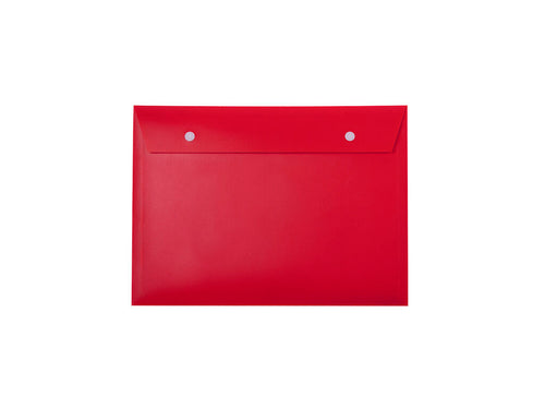 Pratique porte-documents fabriqué en PP recyclé, avec compartiment principal avec rabat à fermetures à pression de couleur blanche - Gynster Personnalise