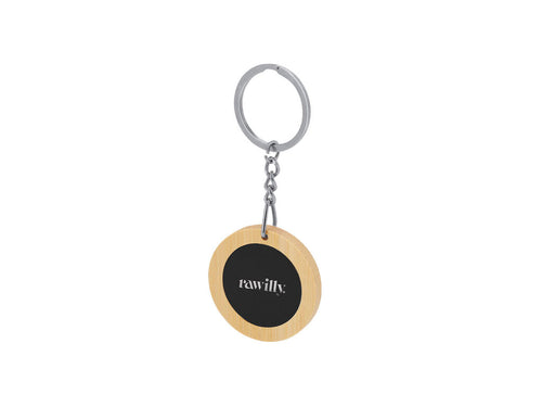 Porte-clés en combinaison de bambou et métal - Khozax Personnalise