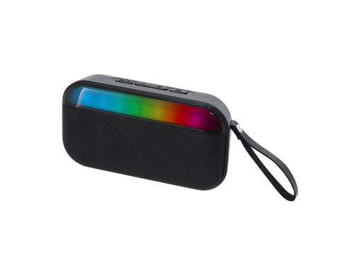 Enceinte stéréo Bluetooth® de 5W avec lumière multicolore en ABS recyclé (RABS) - Nusbon RCS Personnalise