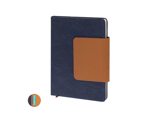 Bloc-notes A5 fabriqué en combinaison de Toile Recyclée et de PU Recyclé - Renak Personnalise