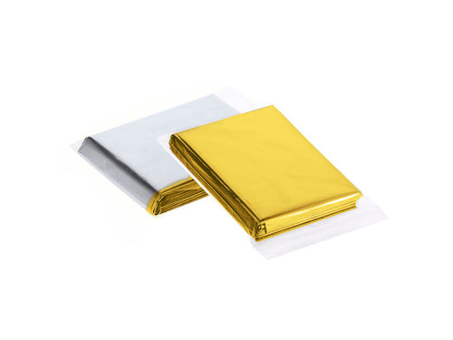 Pratique couverture isotherme fabriquée en PET aluminisé, conçue pour des applications polyvalentes - Mithak Personnalise