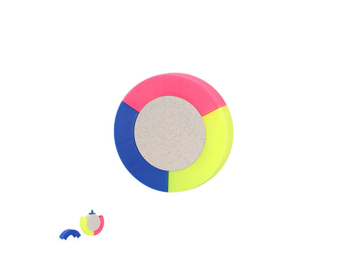 Original marqueur fluorescent de trois couleurs fabriqué en paille de blé - Salmar Personnalise