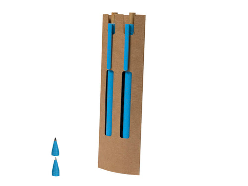 Set de stylo et crayon éternel fabriqués en paille de blé et bambou - Okafor Personnalise