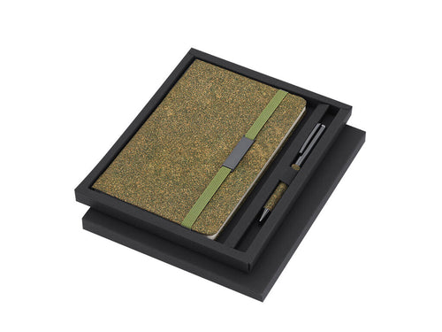 Set de bloc-notes et stylo confectionnés avec Fibres de Thé - Malcon Personnalise